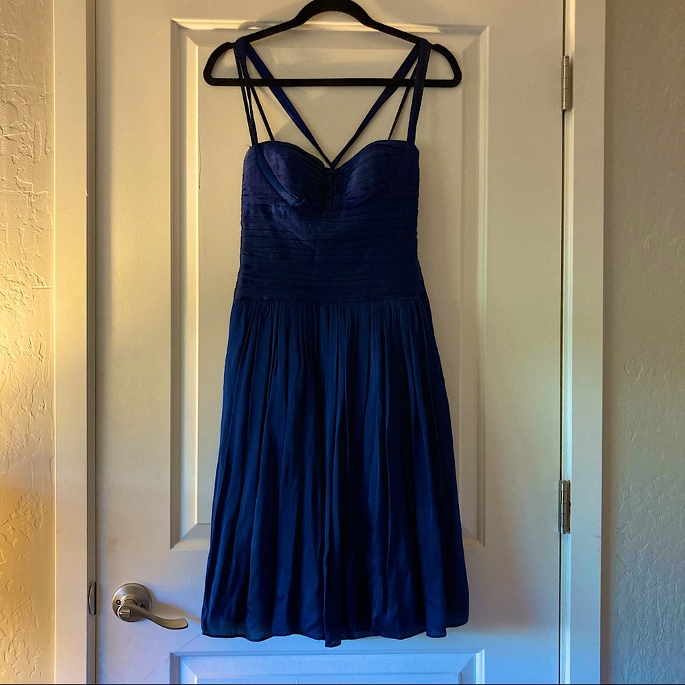 Laundry by Shelli segal blue silk dress
